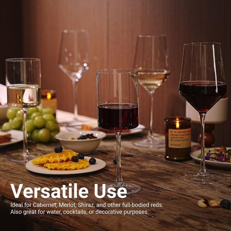 Square Crystal Wine Glasses Set of 4 (4 Count)