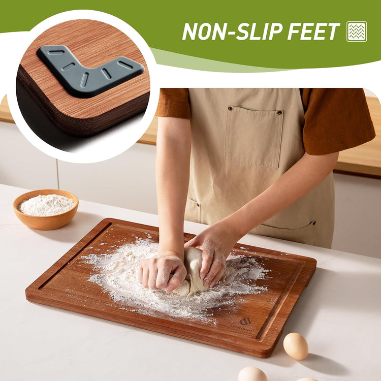 Bamboo Cutting Board Set Non Slip Feet Over Sink Best Grandpa Grandfather Elder Men Father Day Grandparents Great Papaw Peepaw Grampy Pawpaw Granddad Happy Birthday Christmas Xmas