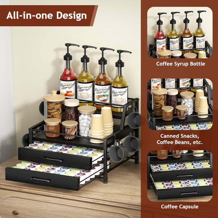 Coffee Syrup Rack Organizer