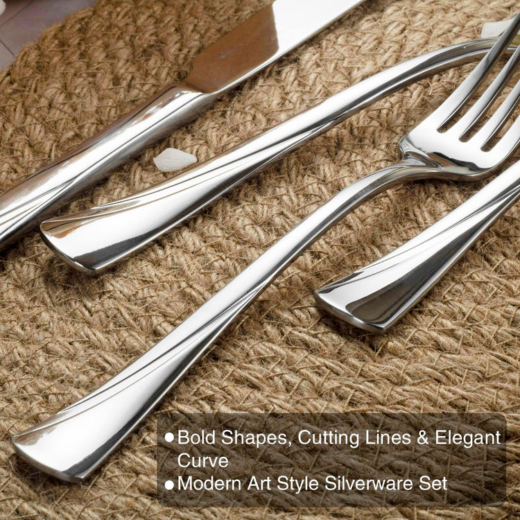 Alice 40 Piece Silverware Set Stainless Steel Flatware Set (8 Count)
