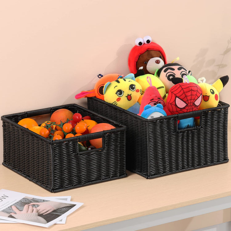 Large Wicker Baskets for Storage (2 Count)