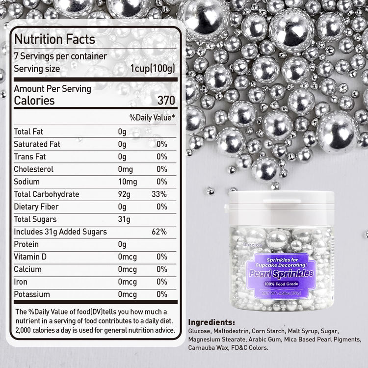Silver Pearl Sugar Candy Sprinkles (4.5 Ounce)