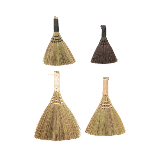Whisk Brooms with Yarn Wrapped Handles (4 Count)