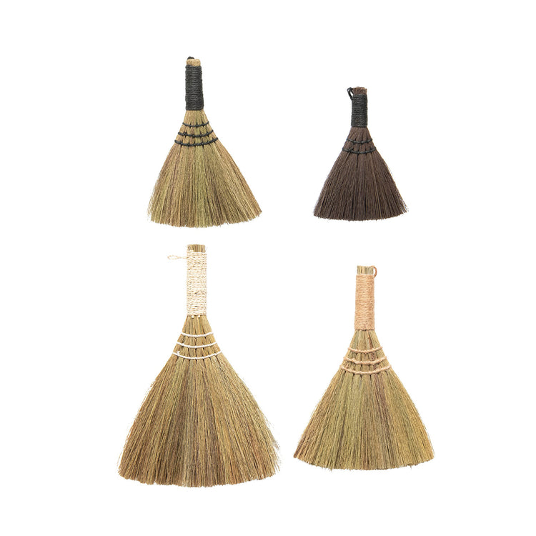 Whisk Brooms with Yarn Wrapped Handles (4 Count)