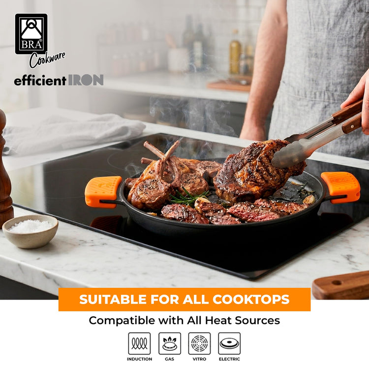 COOKWARE Efficient Iron Round Smooth Grill