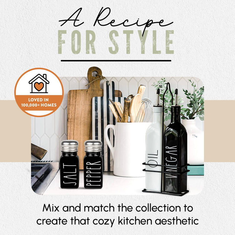 Black Salt and Pepper Shakers Set by Brighter Barns