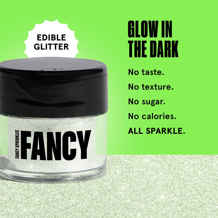 Glow Worm Green Edible Glitter Glows Black Light 4gm