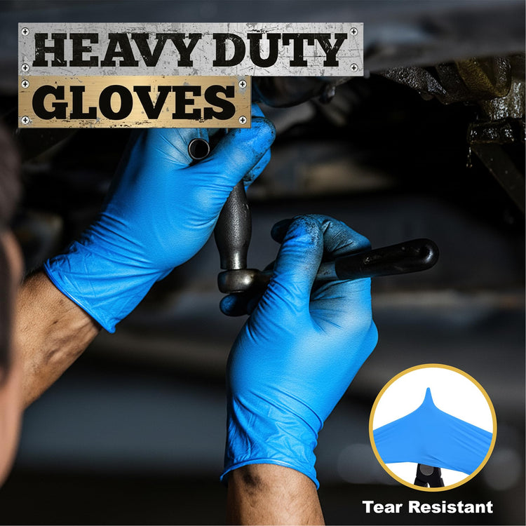 Heavy Duty Blue Disposable Nitrile Gloves (1000 Count)