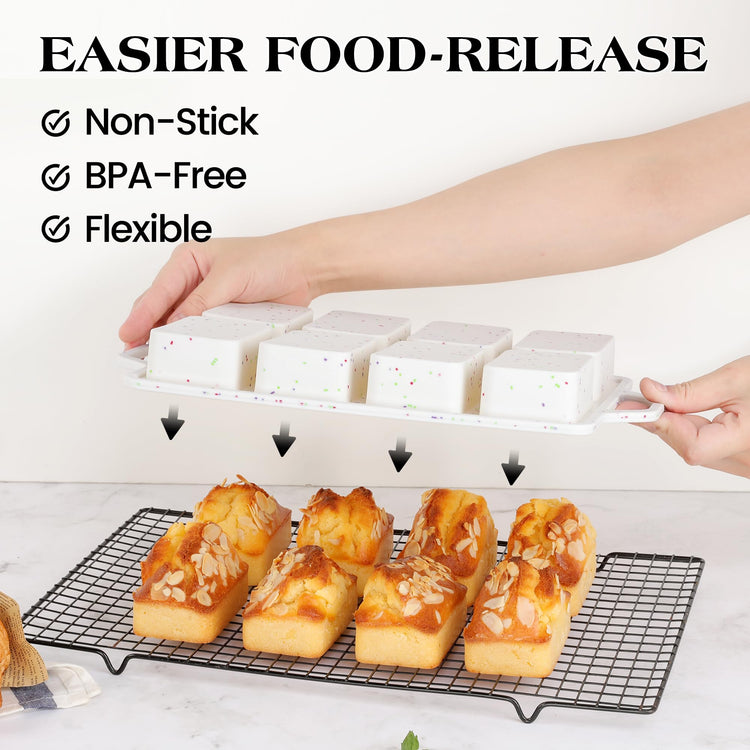1 Pc Mini Loaf Pans with Metal Reinforced Frame