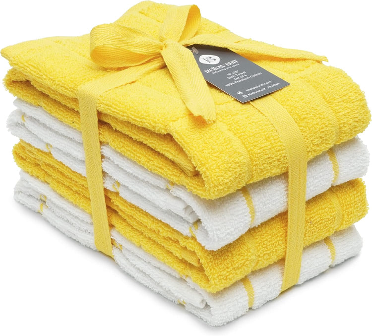 100% Cotton Terry Dish Towels, 4 pack16 x26 Inches, Super Soft and Absorbent Kitchen Towels, Perfect for Kitchen Cleaning and Dish Washing | Yellow - Nestoria