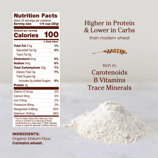 Organic Einkorn Unbleached All Purpose Flour (128 Ounce)