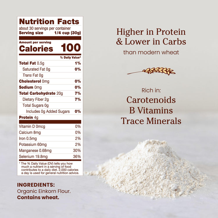 Organic Einkorn Unbleached All Purpose Flour (128 Ounce)