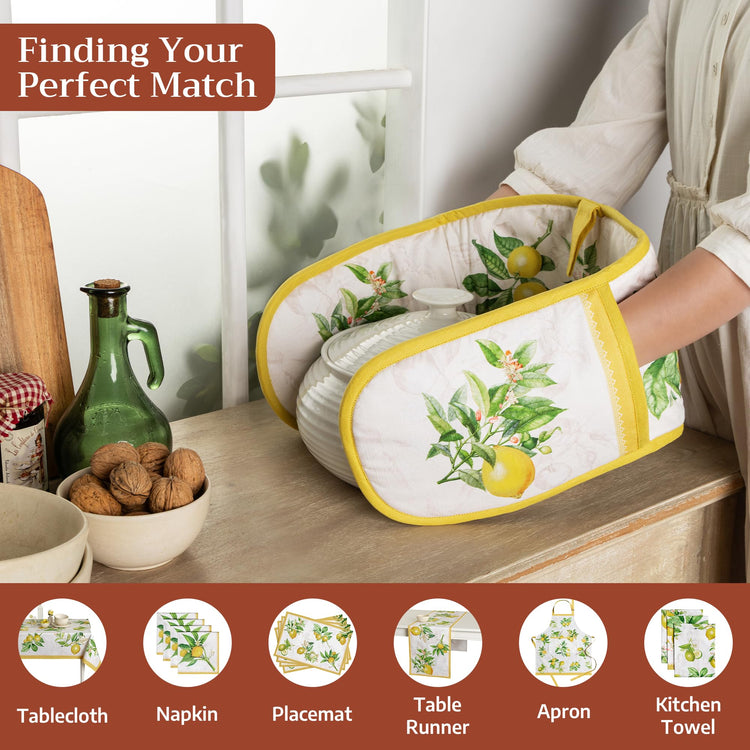 Double Oven Mitts 100% Cotton Double Oven Glove