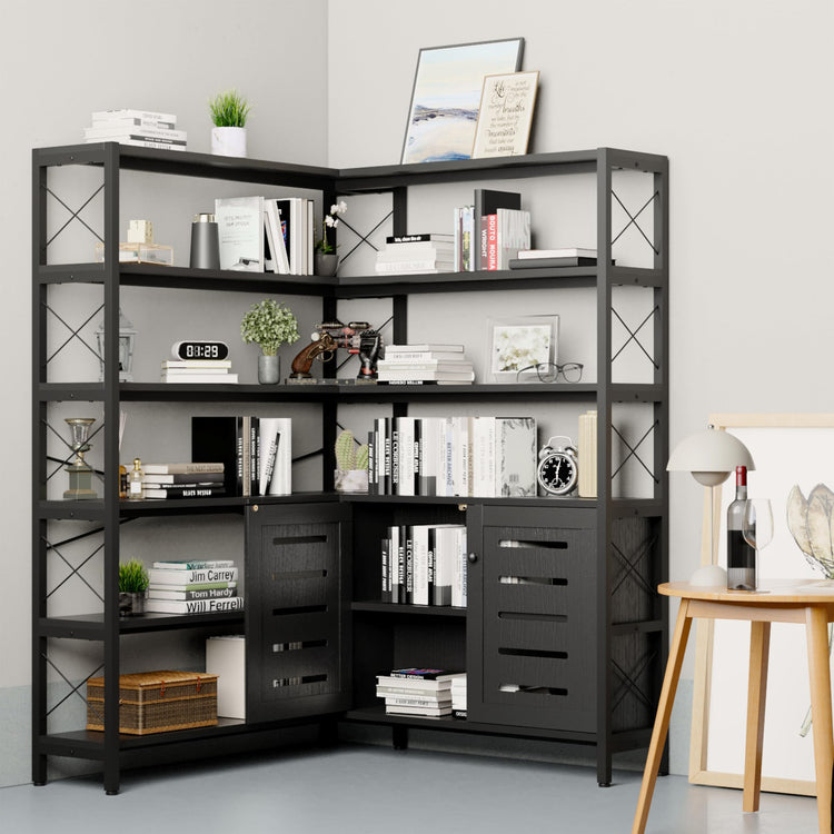 6 Shelf Corner Bookshelf (6 Count)