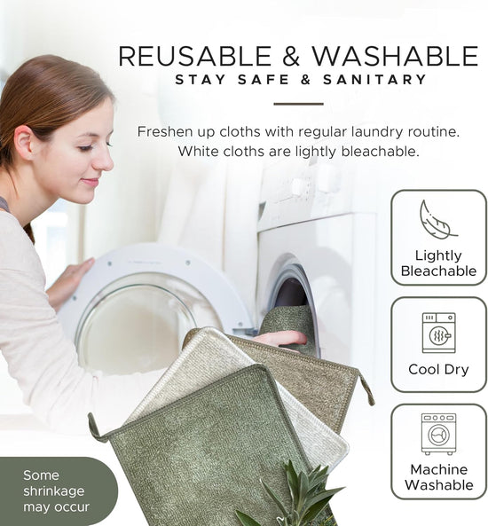 Whiffkitch Dishcloths & Cleaning Cloths - Drying, Durable, Absorbent Washcloths, Non-Scratch, Hygienic, Multi-Surface Cleaning, 6x7 Inches Solid Color, 6 Pack - Nestoria