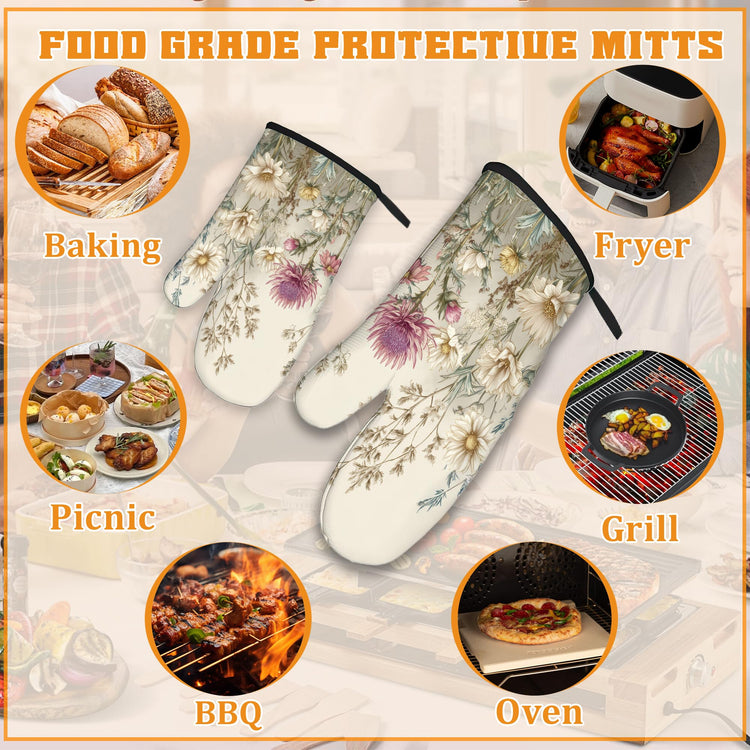 Vintage Wildflowers Oven Mitts and Pot Holders (4 Count)