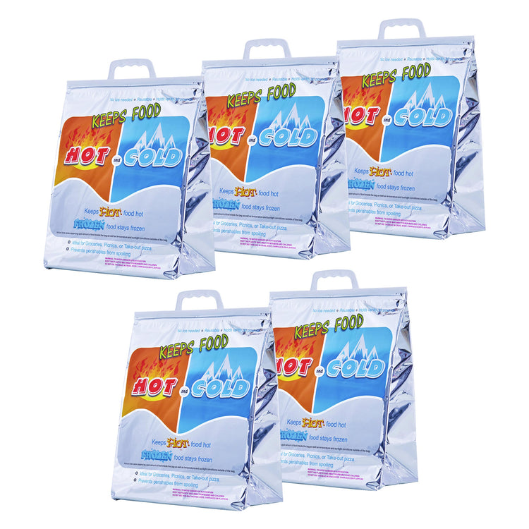 Hot and Cold Insulated Bags for Food Delivery (5 Count)