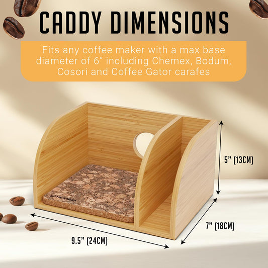 Pour Over Caddy with Lid for Chemex Bodum Cosori Coffee Makers Cork