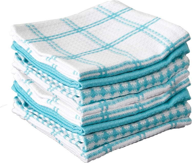 T-fal Premium Waffle Dish Cloths: Highly Absorbent, Super Soft Long Lasting - 100% Cotton, 12"x13" Towel for Cleaning & Drying, (8-Pack), Breeze - Nestoria