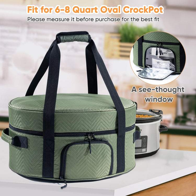 Insulated Slow Cooker Carrying Bag for 6
