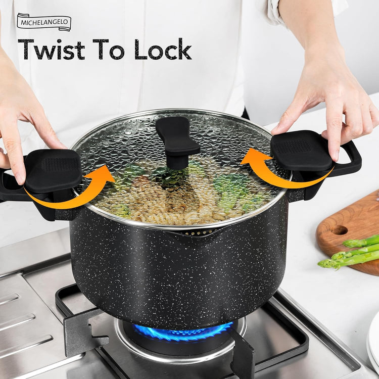 6 Quart Granite Nonstick Pasta Pot with Strainer Lid