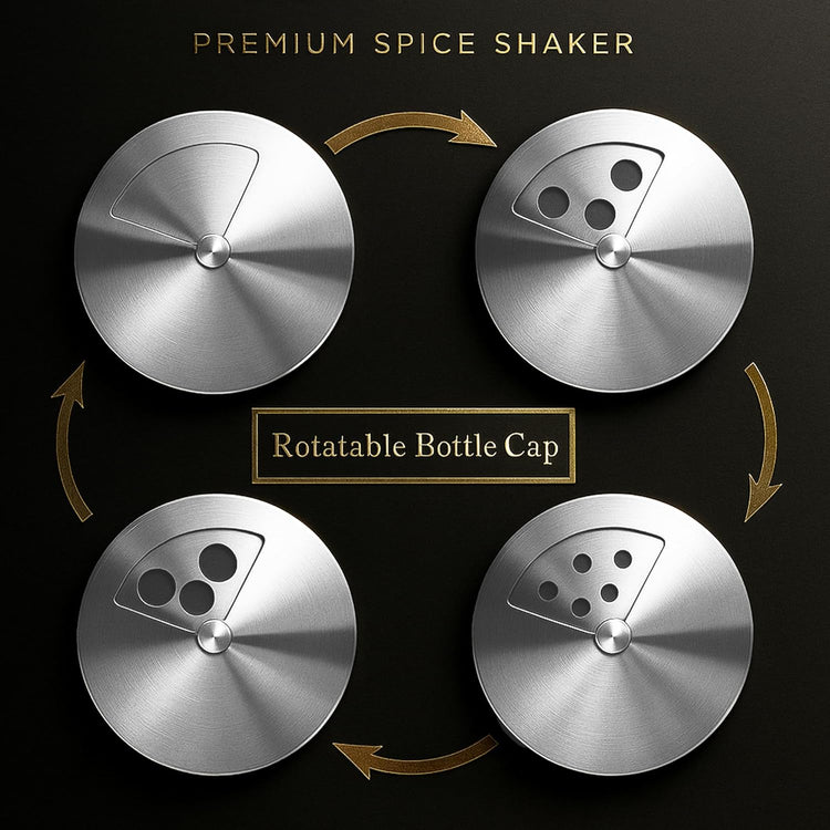 4-Piece Premium Stainless Steel Salt and Pepper Shakers Set – Adjustable Pour Holes Spice Dispenser for Salt, Sugar, Cinnamon, and Pepper – Stylish Kitchen Seasoning and Spice Shaker Set (Red)