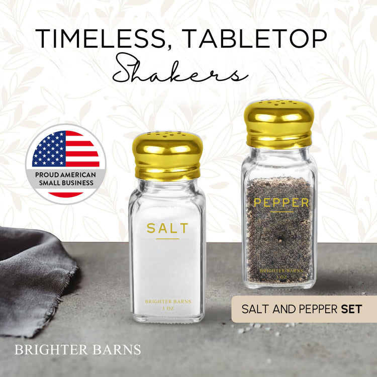 Gold Salt and Pepper Shakers Set by Brighter Barns
