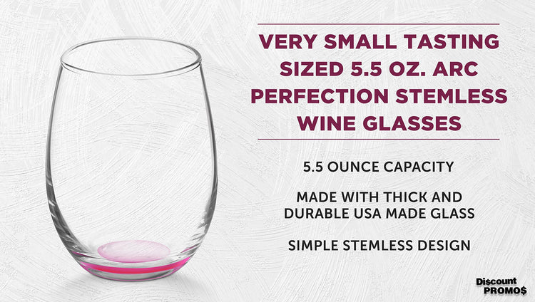 Stemless Wine Glasses by ARC 5.5 oz. Set of 12 (12 Count)