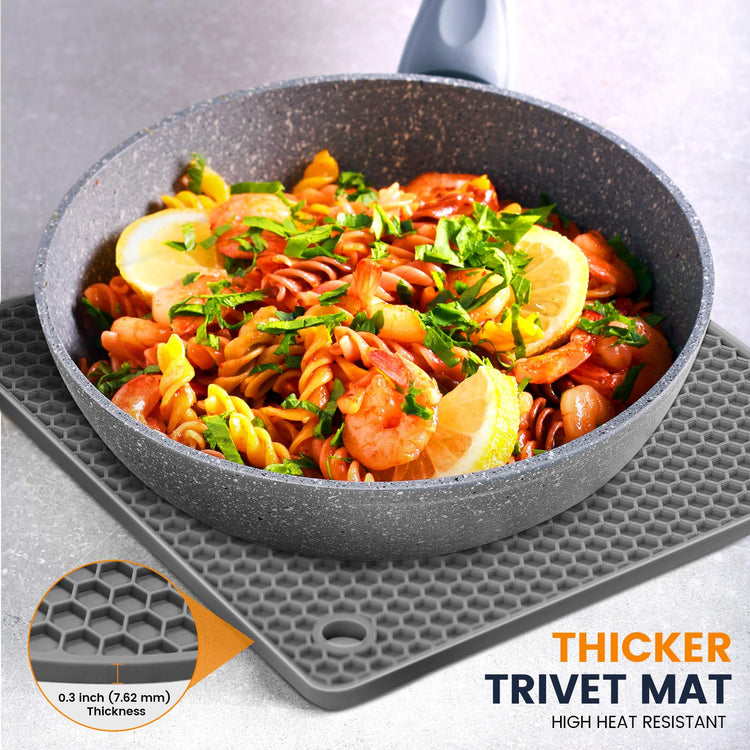 Silicone Trivet Mats 4 Heat Resistant Pot Holders Multipurpose Non (4 Count)