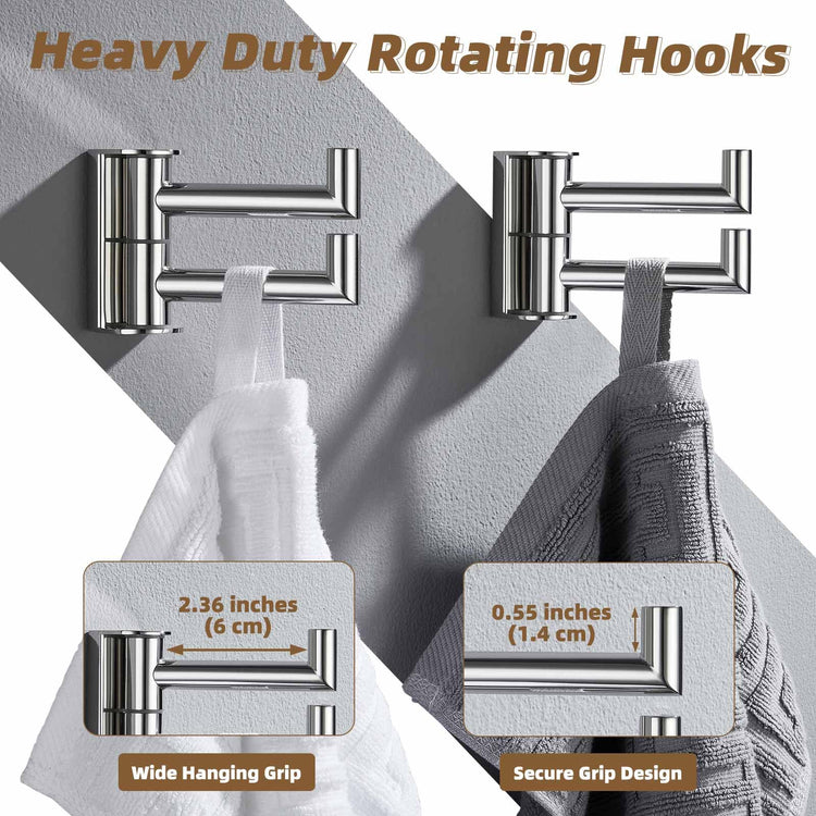 Swivel Wall Hooks with 2 Arm (2 Count)