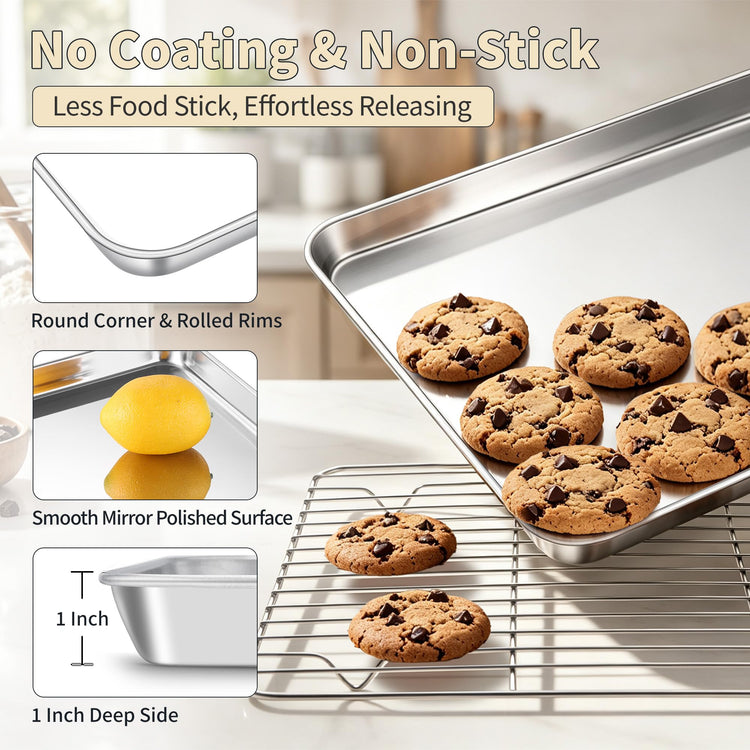 Stainless Steel Baking Sheet with Rack Set