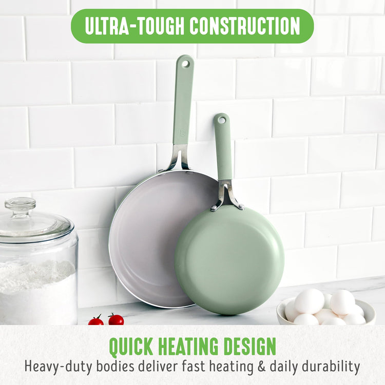 8” & 10” 2 Piece Nonstick Ceramic Frying Pan Set