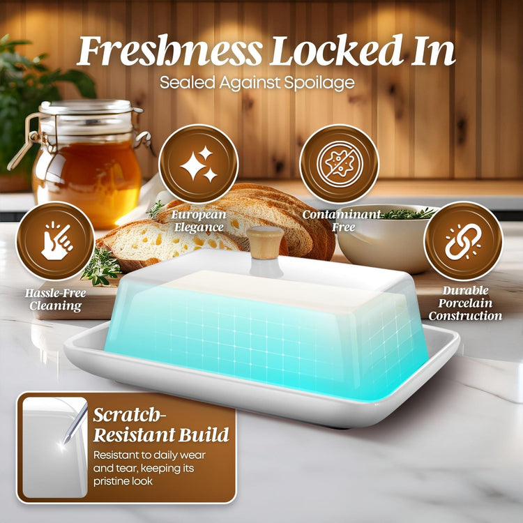 Extra Large Ceramic Butter Dish with Lid