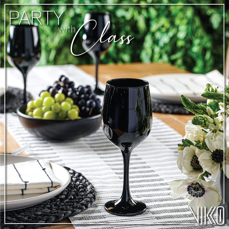 Black Wine Glasses Set of 6 Glasses Drinking Set Wine Glass (6 Count)