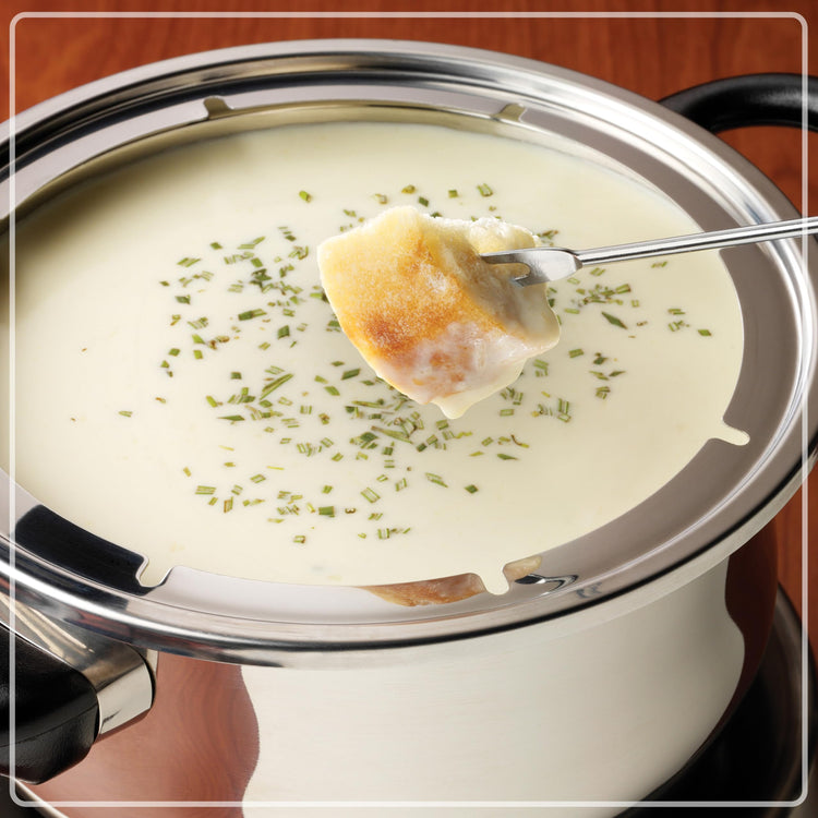 FPS200 6 Cup Stainless Steel Electric Fondue Pot with Temperature Control