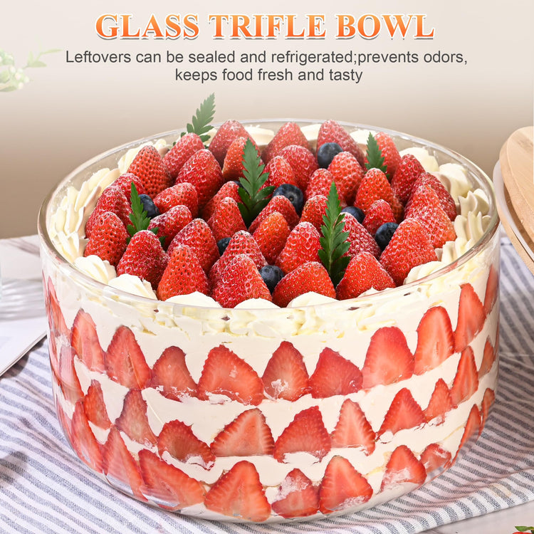 155 oz Glass Trifle Bowl with Lid