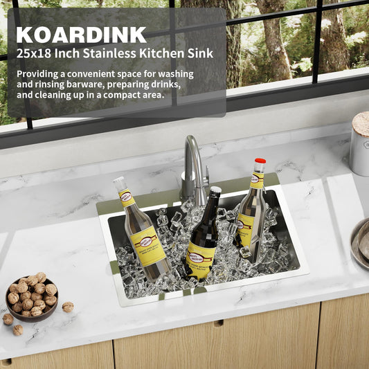25x18In Drop In Kitchen And Bar Sink