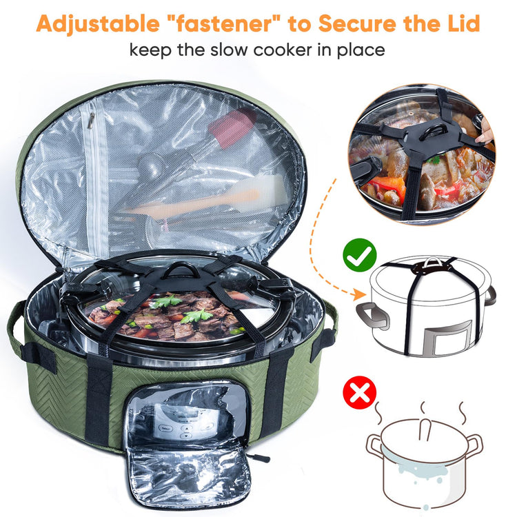 Insulated Slow Cooker Carrying Bag for 6