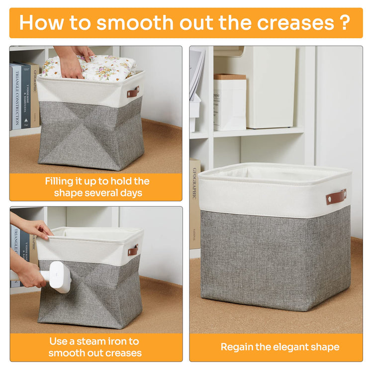 13 inch Fabric Storage Cubes 4 Pack Foldable Baskets
