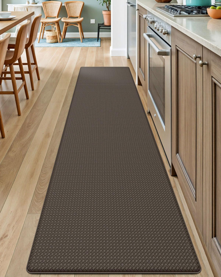 DEXI Kitchen Floor Mats Cushioned Anti Fatigue, 17x95, Long Standing Runner Rug Waterproof, Comfort Memory Foam Padded for Front Sink Laundry, Brown