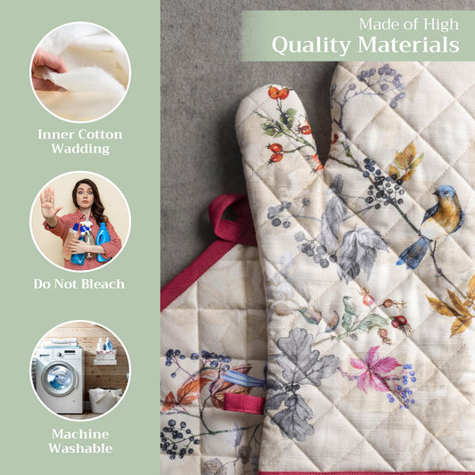100% Cotton Oven Mitt & Pot Holder Set