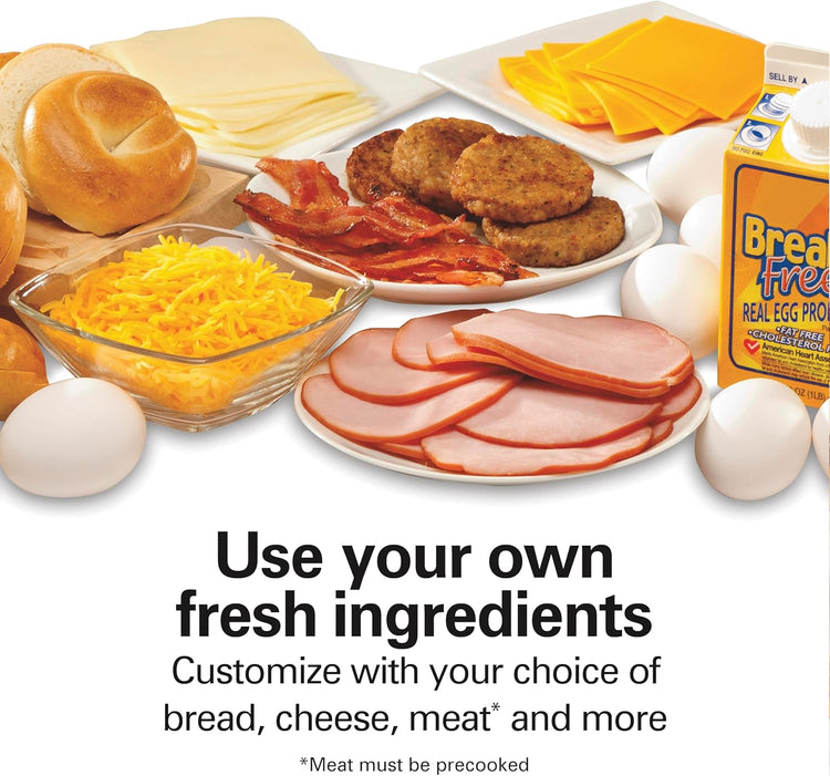 Hamilton Beach Breakfast Sandwich Maker with Egg Cooker Ring, Customize Ingredients, Perfect for English Muffins, Croissants, Mini Waffles, Perfect White Elephant Gifts, Mint (25482)