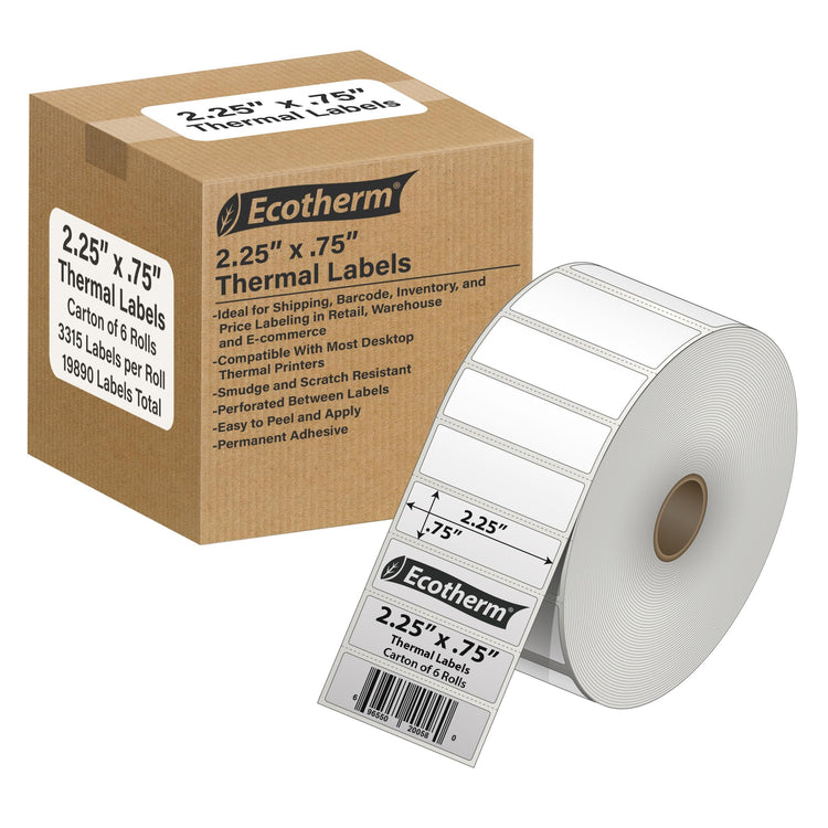 2.25" x .75" Thermal Labels (19890 Count)