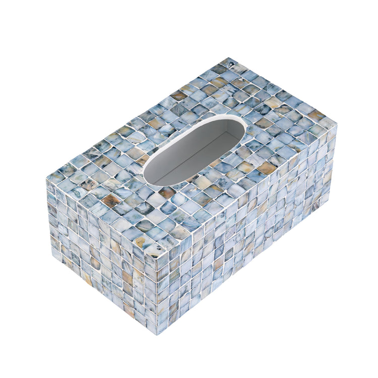 Rectangular Mother of Pearl Tissue Box Capiz Shell Handmade Rectangle Tissue Box Cover Holder Decorative Napkin Dispenser Organizer Rustic Farmhouse Vintage Decor