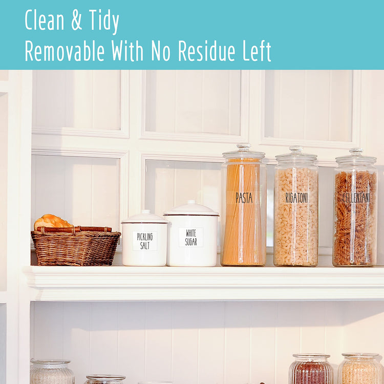 612 All Caps Minimalist Pantry Food Labels (612 Count)