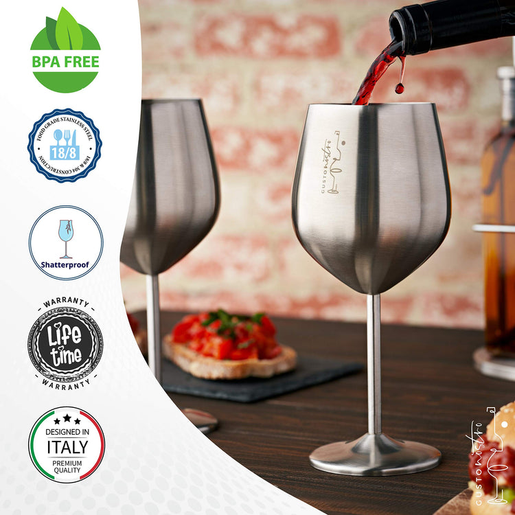 Stainless Steel Wine Glass (4 Count)