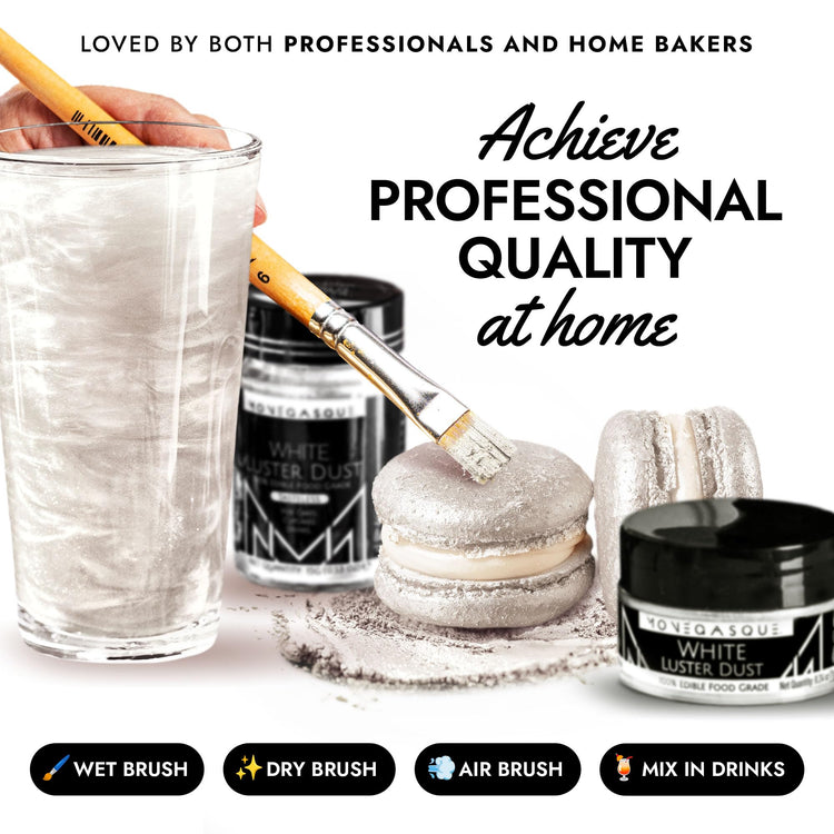 White Edible Glitter for Drinks & Cakes