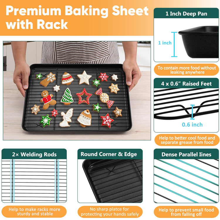 Nonstick Baking Oven Pan with Rack for Cookie