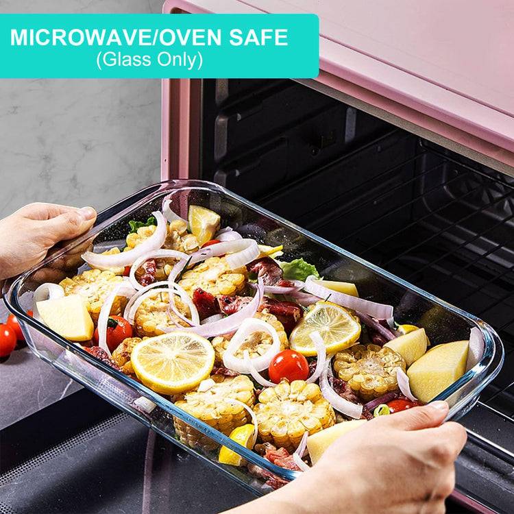 8 Pieces Glass Baking Dish with Lids (8 Count)