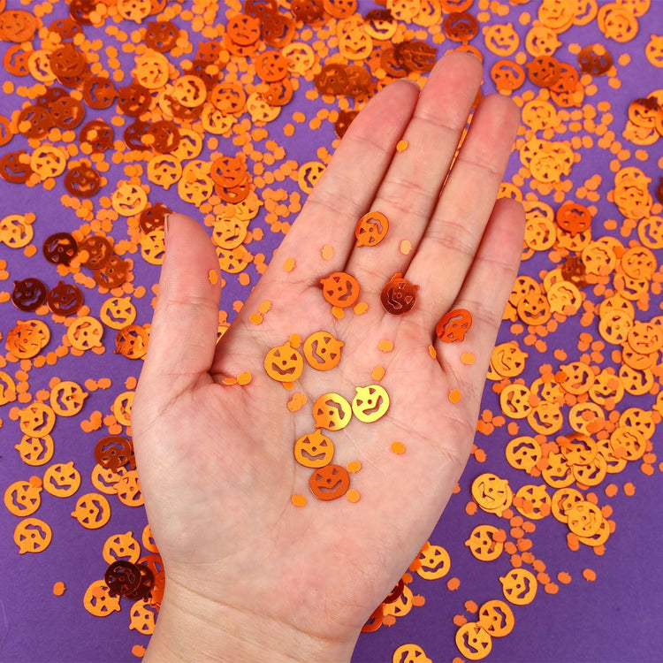 Halloween Pumpkin Confetti Table Decorations